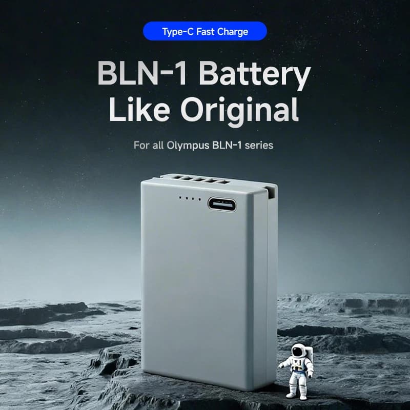 Batterie d'appareil photo BLN-1 Type-C à charge rapide 1210mAh, décodage complet, sans pop-up pour Olympus OM-D E-M1 E-M5 PEN-F
