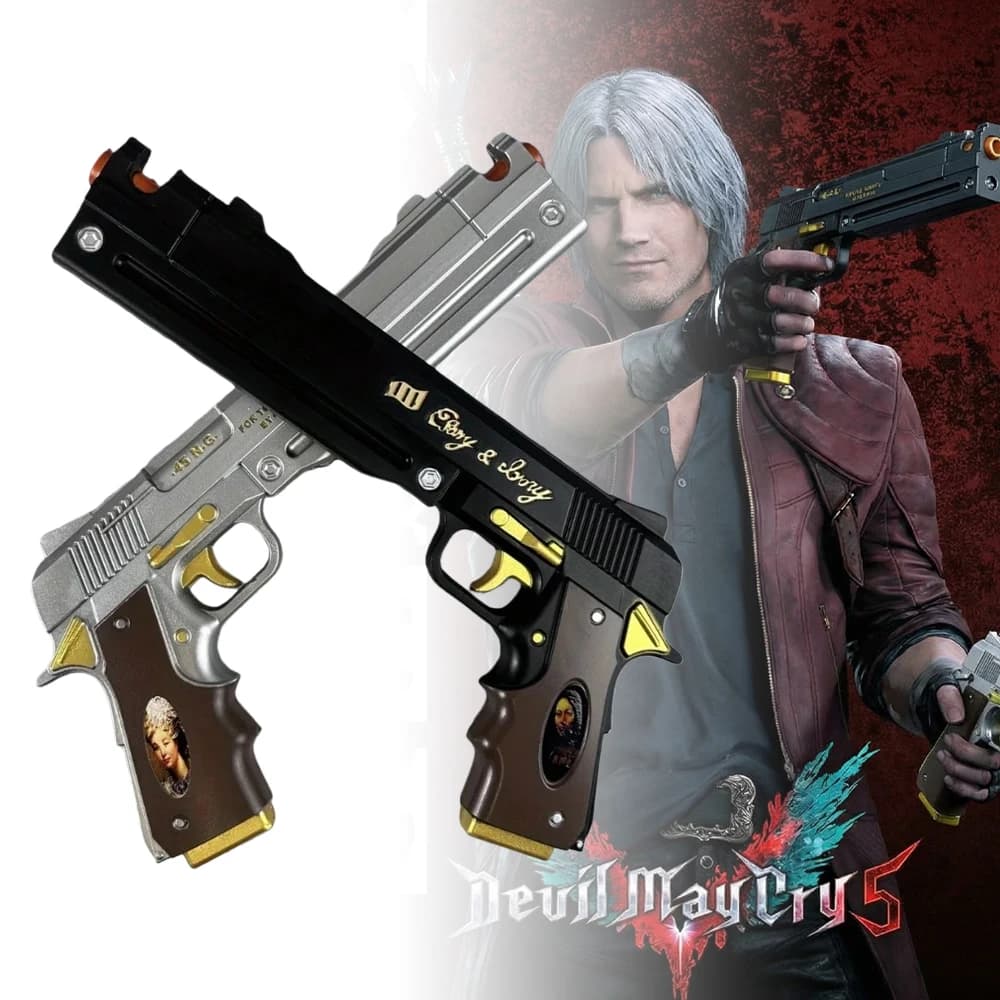 Pistolet Dante en PU de 15 pouces, Devil May Cry 4, Ebony Ivory, accessoire de cosplay d'anime, arme DMC, katana japonais authentique, pistolet jouet