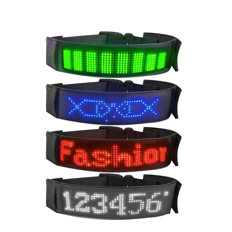 Collier pour chien lumineux à LED, programmable via application Bluetooth, écran LED à messages défilants, accessoires pour animaux de compagnie