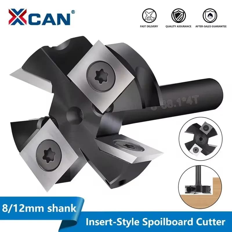 Fraiseuse CNC XCAN pour le façonnage de planches, fraise à planer le bois avec tige de 8/12 mm, insert en carbure pour l'égalisation des dalles