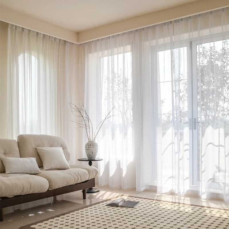 Rideaux transparents blancs solides pour fenêtres de salon, tulle transparent pour porte, traitement de gaze, décoration d'intérieur de mariage