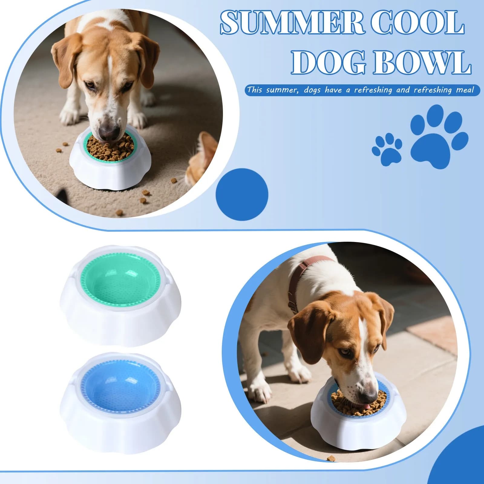 Bol de refroidissement pour animaux de compagnie d'été bol pour animaux de compagnie de soulagement de la chaleur, bol de réfrigération pour