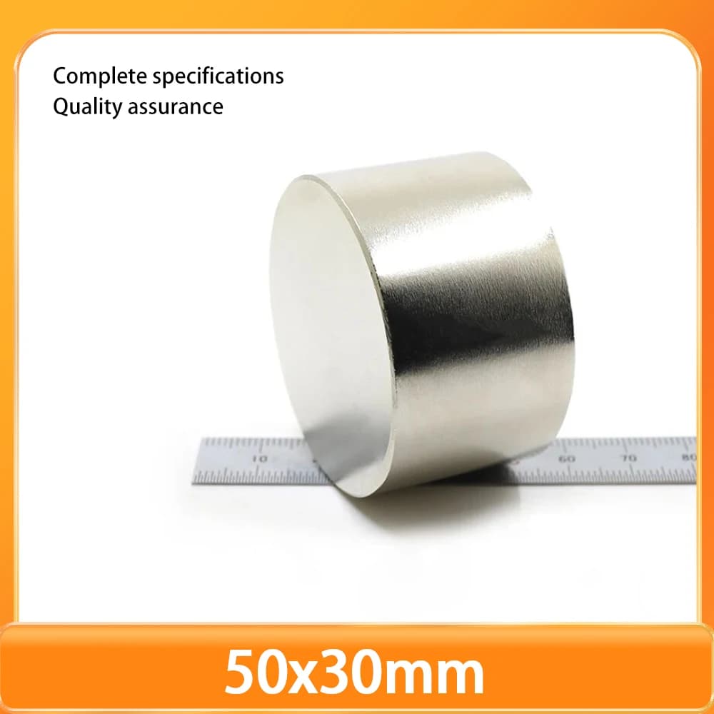 Aimant cylindrique puissant en terres rares N35 50x30mm, aimants ronds en néodyme NdFeB 50x30mm, grand aimant disque 50*30mm