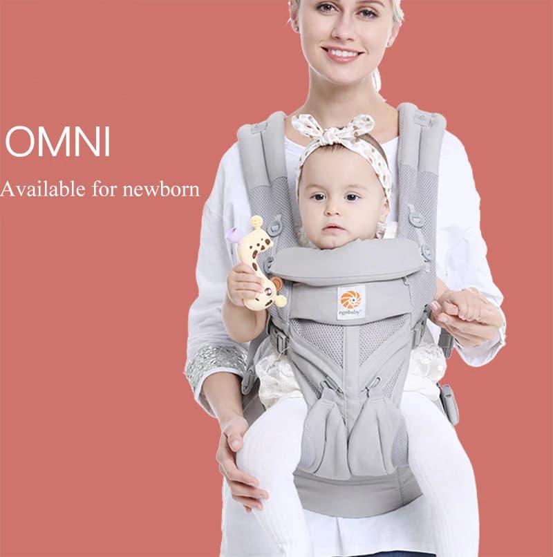 Porte-bébé ergonomique 4 en 1, écharpe design kangourou pour nouveau-nés de 0 à 36 mois de 3,2 kg à 20 kg