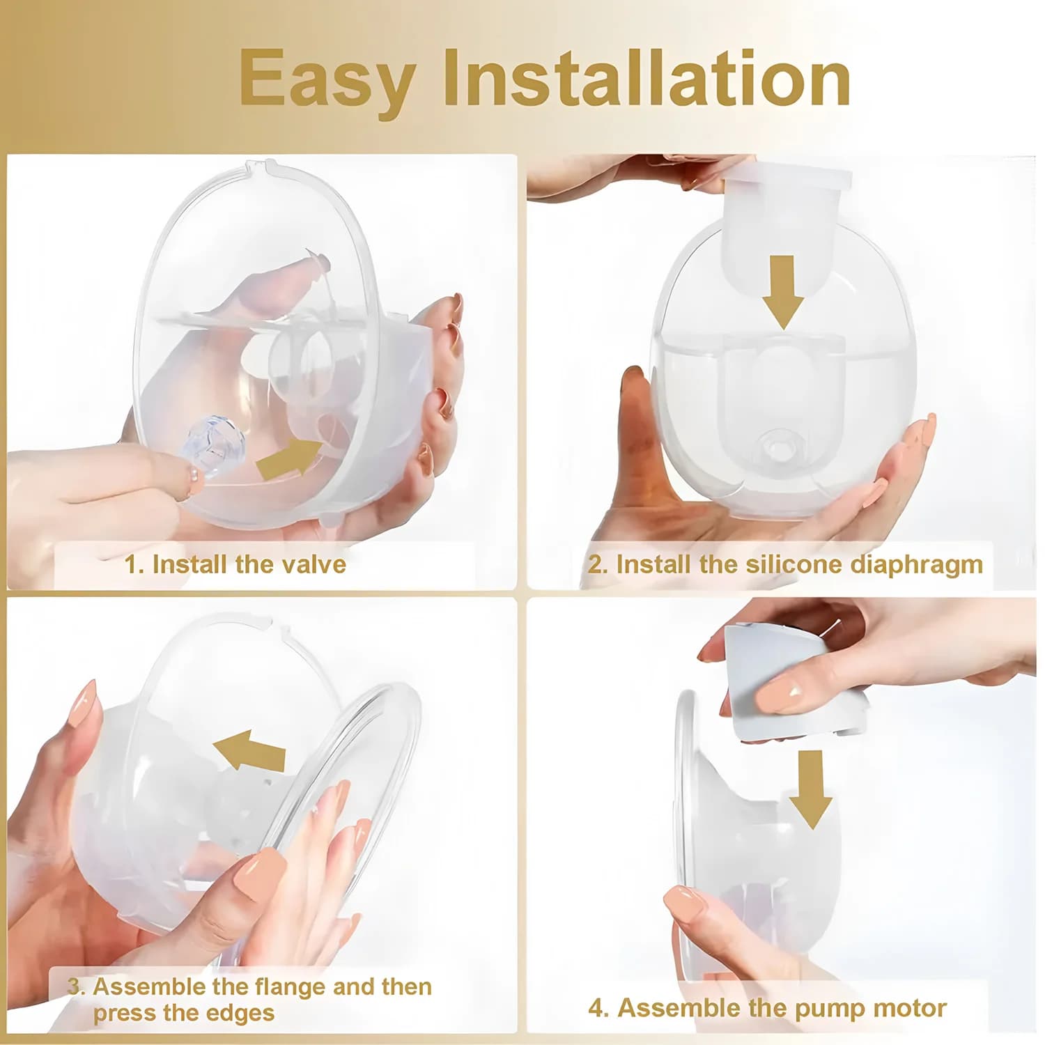 Tire-lait électrique portable 3 modes 9 niveaux de succion Tire-lait mains libres Collecteur de lait et faible bruit