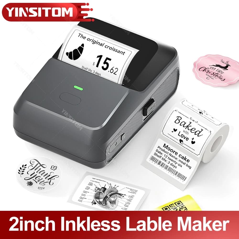 YINSITOM 20-50mm Mini imprimante thermique Portable Bluetooth code à barres main multifonctionnel prix étiquette autocollant fabricant Android/iOS