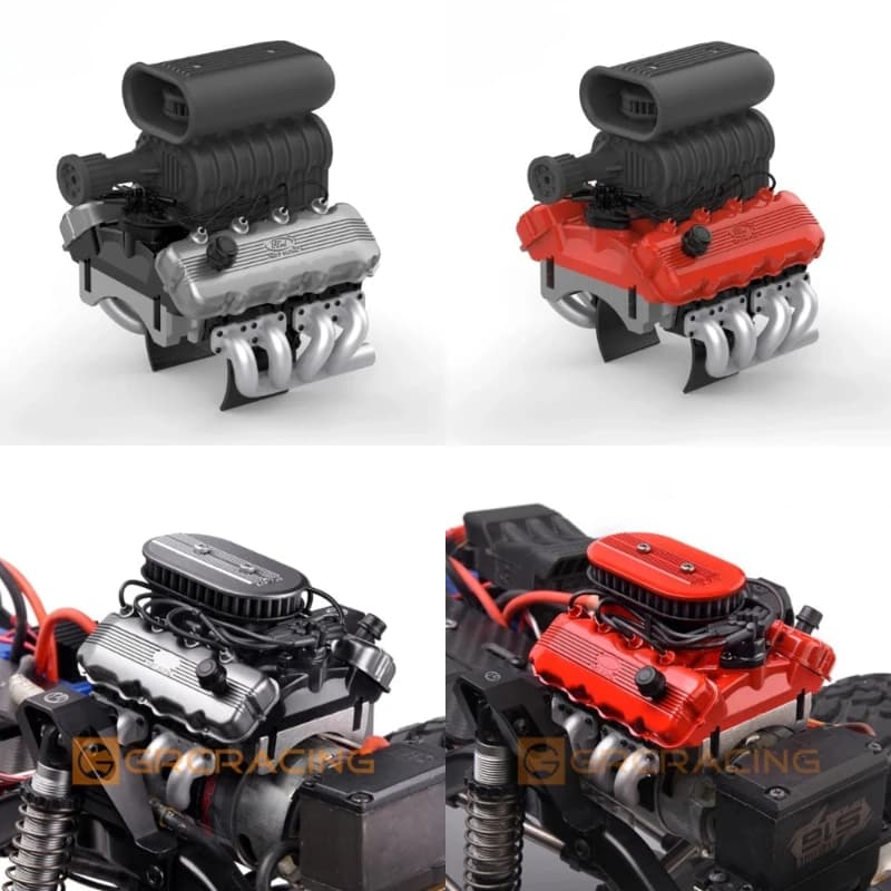 1 ensemble de radiateur de ventilateur de capot de Simulation V8, radiateur de moteur F76B pour voiture sur chenilles 1/10 RC Traxxas TRX4 Defender