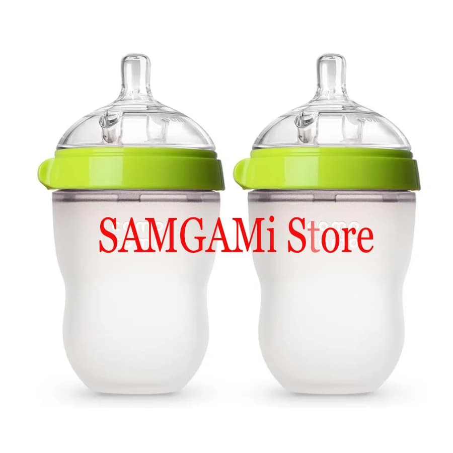 Biberons 2 Pack biberon sans BPA enfants biberon en silicone vert/rose 5 oz et 8 oz