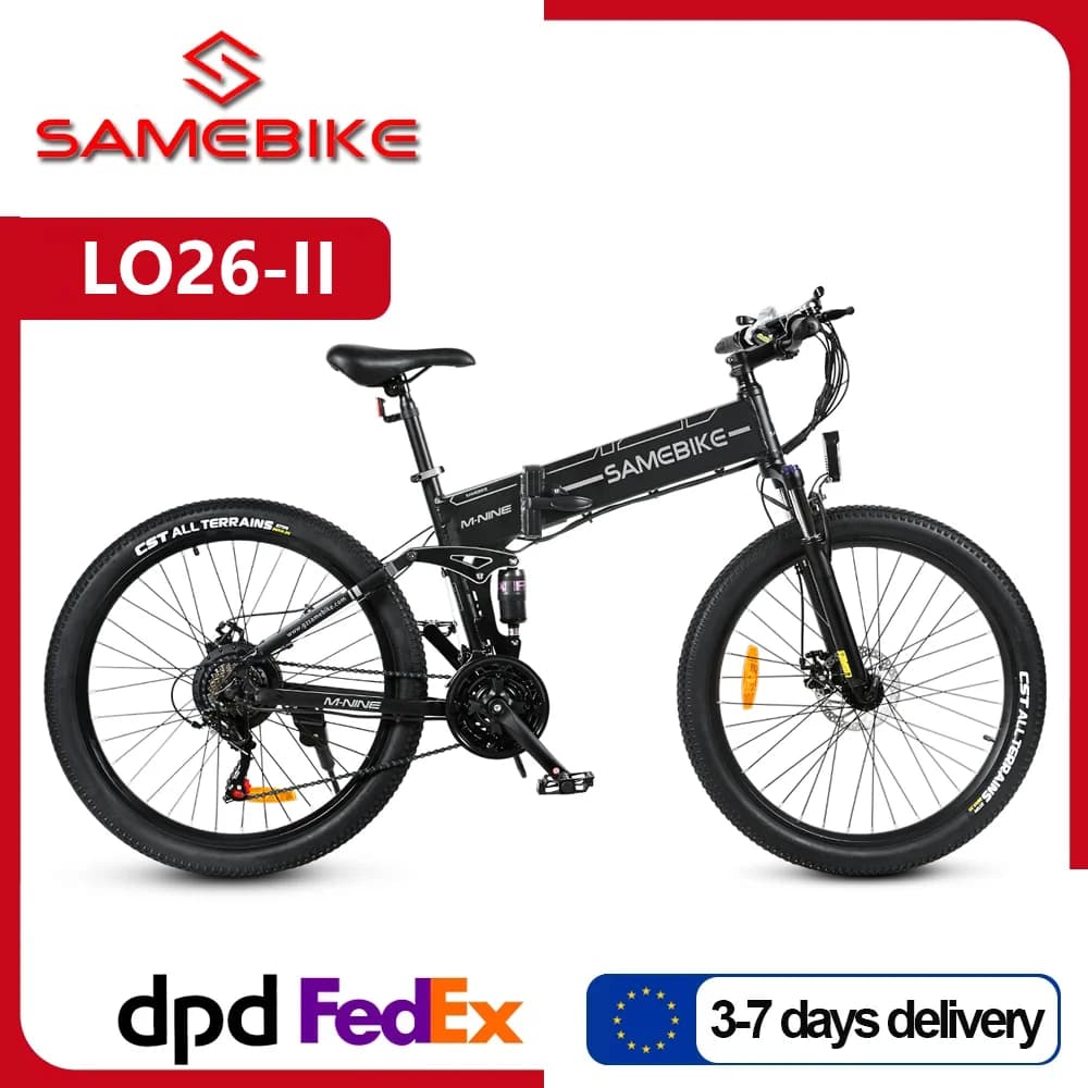 Vélo électrique pliable Samebike LO26-II, pneus gonflables de 26 pouces, vélo de montagne électrique avec batterie amovible 48V 14Ah, autonomie