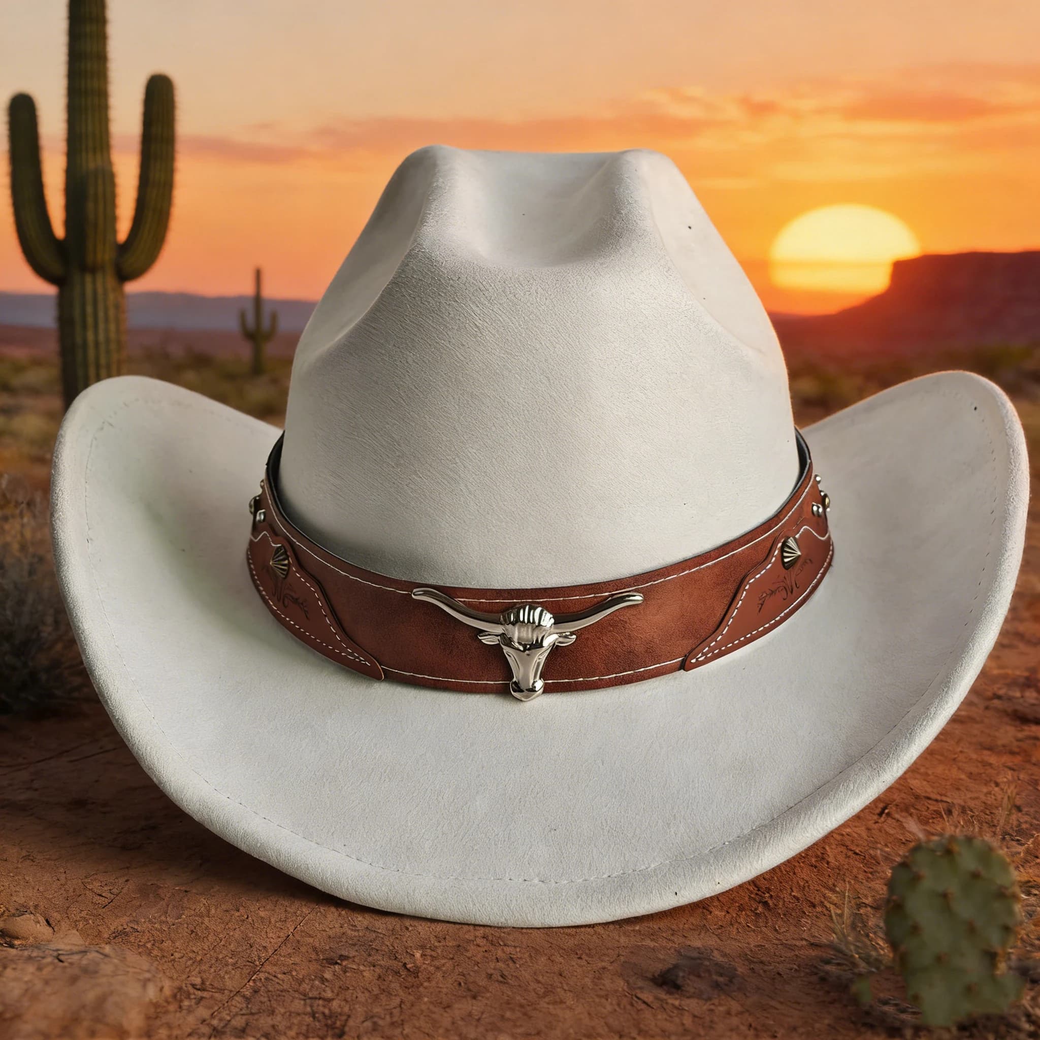 Chapeau de cowboy en daim à large bord de 7,5 cm pour femmes et hommes, accessoires tête de taureau 2026, style western pour cowboys et cowgirls,
