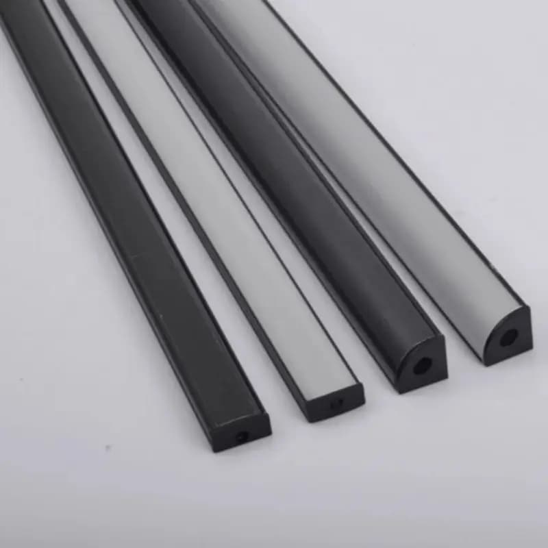Profilé en aluminium LED, 0.5 m/pièce, coin en forme de U/V pour barre de bande LED 5050 2835, support de canal de lampe, couvercle blanc/noir, 1 à