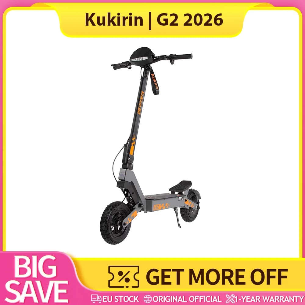 Trottinette Électrique Pliable Kukirin G2 2026 Améliorée, Moteur 800W, Batterie 48V 15.6Ah, Pneus 10 Pouces, Vitesse Max 45km/h, Autonomie 55km,