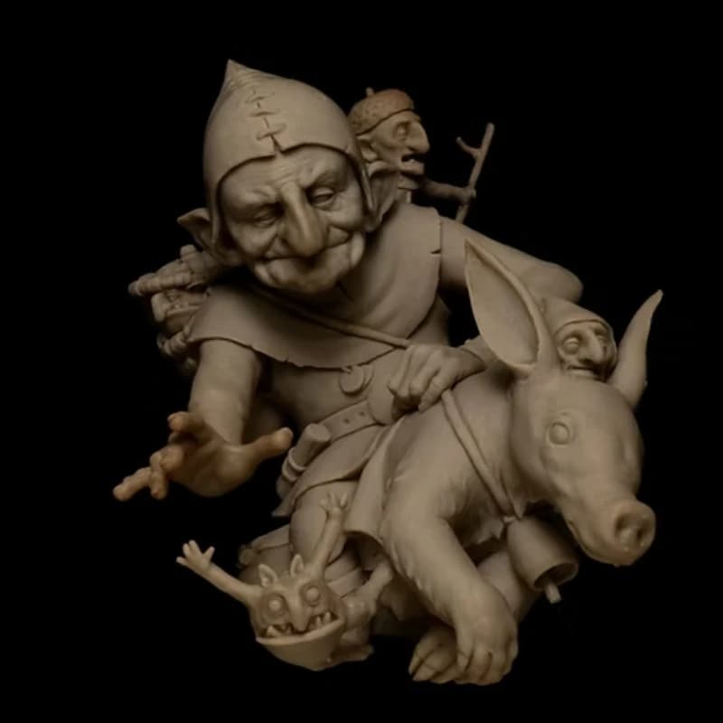 Kit de modèle assemblé en résine moulée sous pression, échelle 1/12, chasseur de gobelins, miniatures fantastiques, sculpture GK, non assemblée