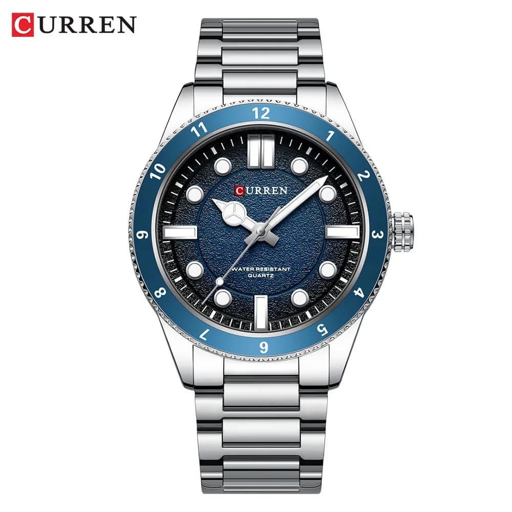 CURREN 8450 montre à Quartz pour hommes affaires bleu vert horloge affichage analogique bracelet en acier inoxydable montres pour homme