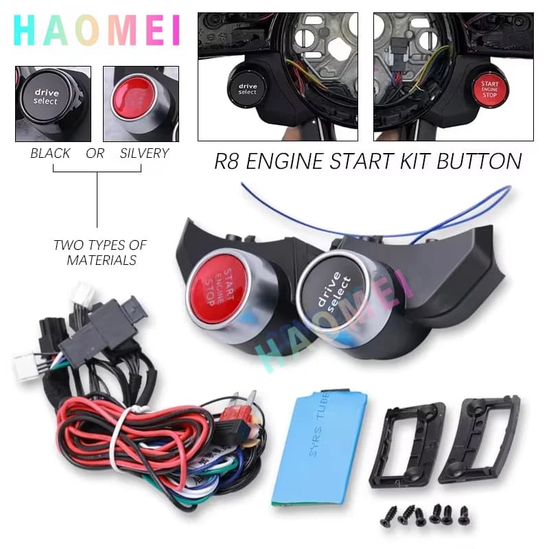 Accessoires pour volant, accessoires de voiture adaptés à Audi R8, Q5L, A4, TT, boutons, démarrage/arrêt en un clic