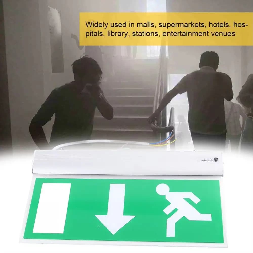 Lampe de signalisation d'urgence LED commerciale 110-240V, ampoule verte, lumière de sécurité, indicateur de sortie en acrylique, pour centre