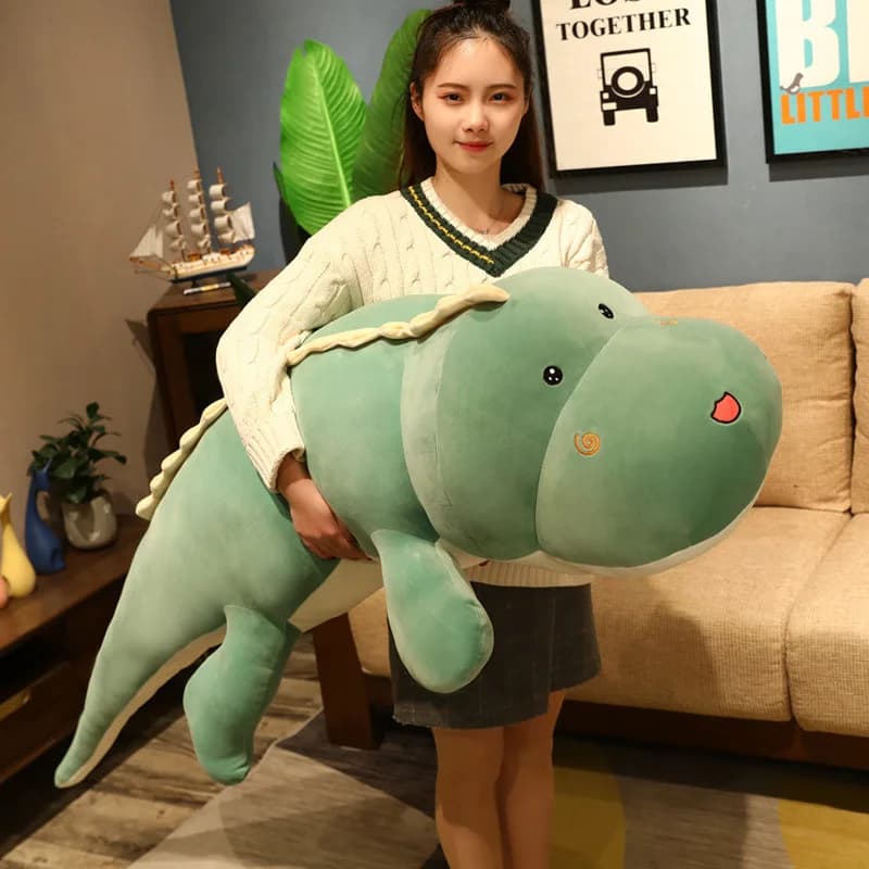 Nouveau 80CM grand Long mignon dinosaure en peluche jouet doux dessin animé Animal Crocodile en peluche poupée petit ami oreiller enfant fille