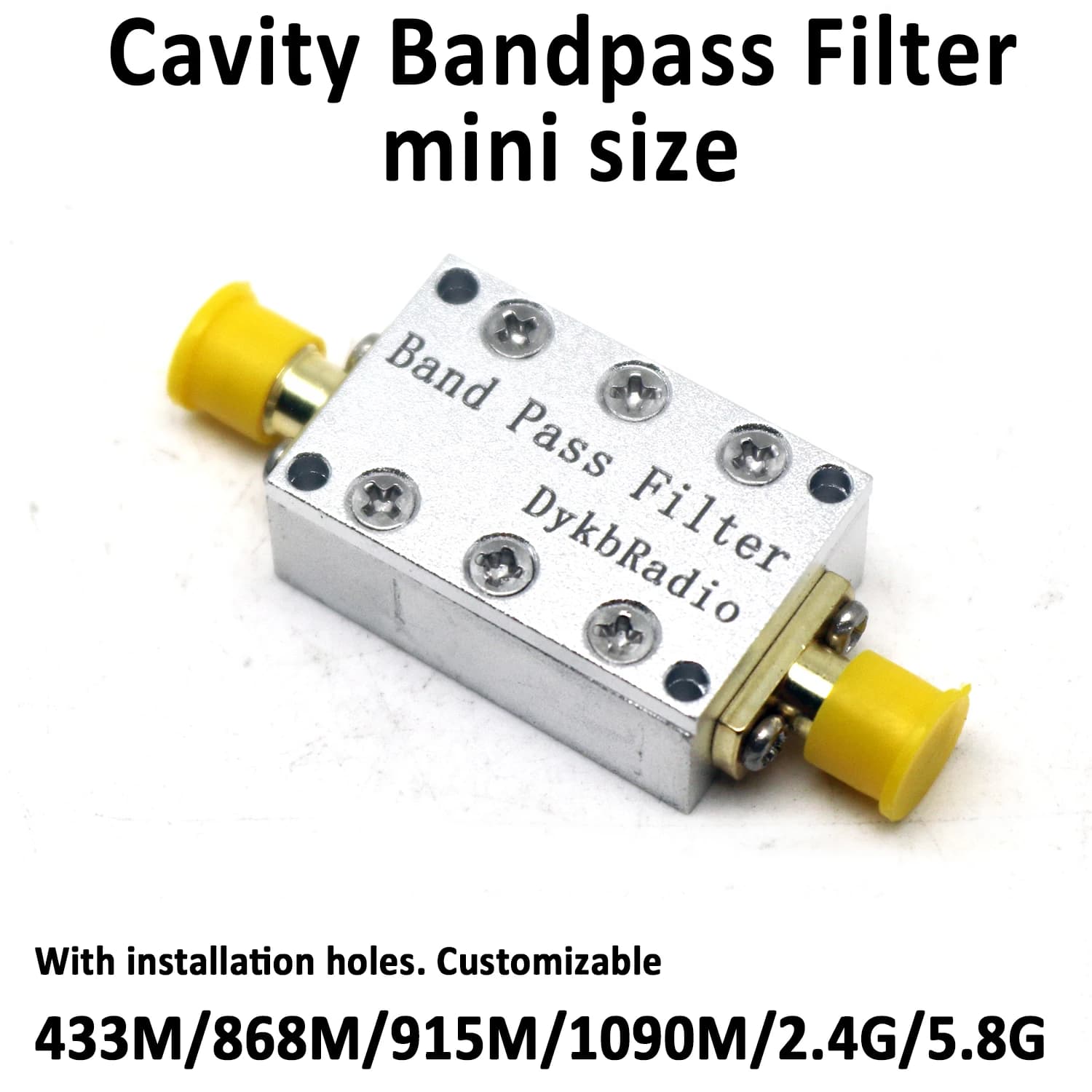 Filtre passe-bande CNC SMA 433Mhz 868Mhz 915Mhz 1090Mhz 2.4Ghz 5.8Ghz BPF 1dB Bande passante Signal RF Drone LORA Helium Miner SDR