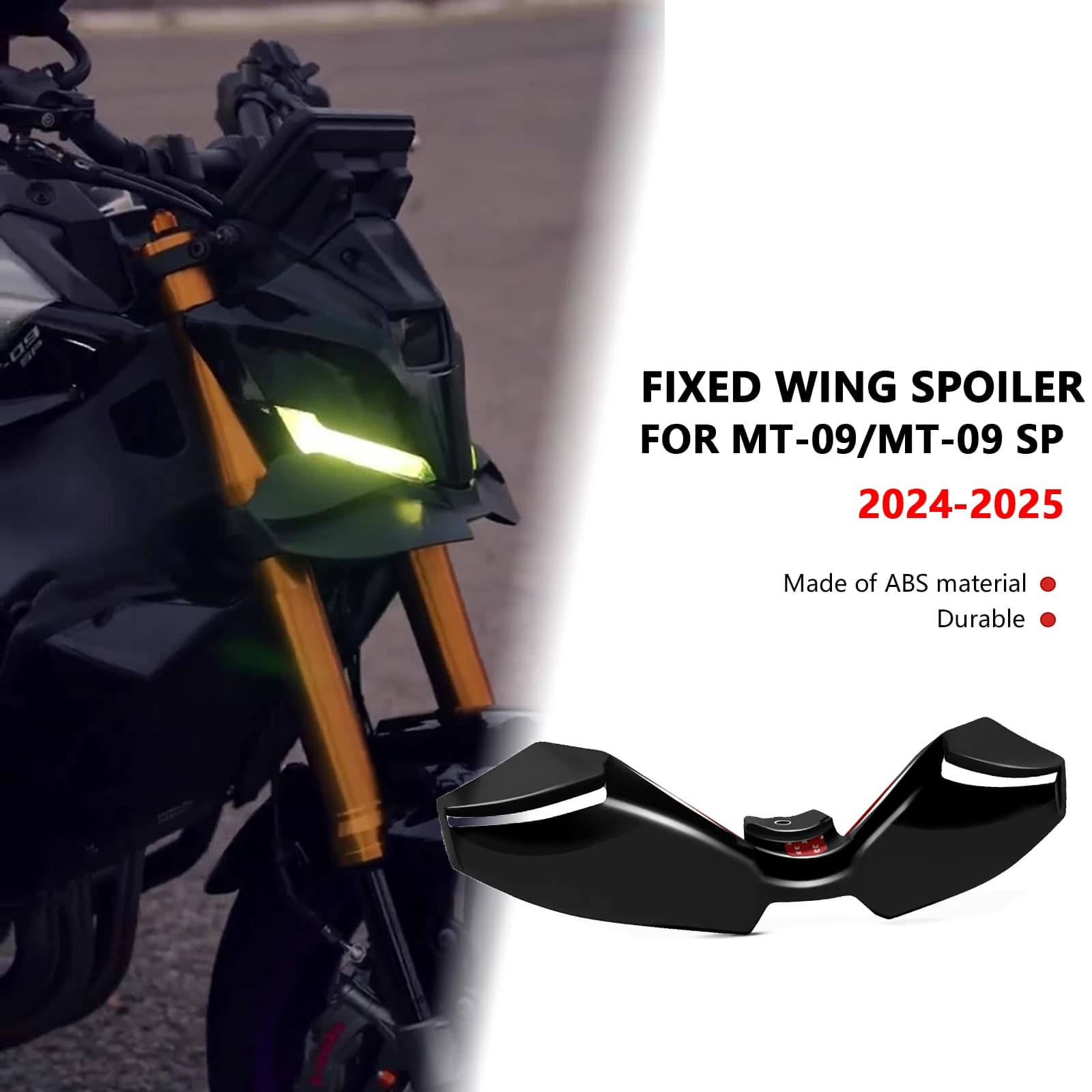 Pour MT 09 MT09 SP 2024 2025 moto Downforce aileron frontal nu Winglet aile aérodynamique Kit de becquet avant