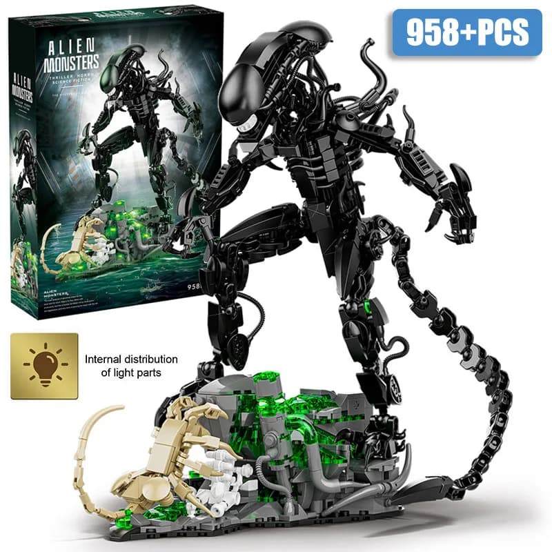 Blocs de construction créatifs MOC Alien Monster, ensemble de briques, bricolage de figurines Alien, Kit de modèles d'assemblage, jouets pour