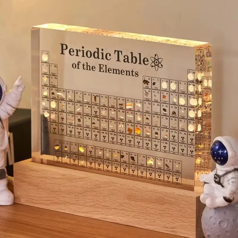 Éléments acryliques Table périodique Mendeleev coffre-fort Table périodique Figurine affichage Science ornement chambre décoration accessoires de