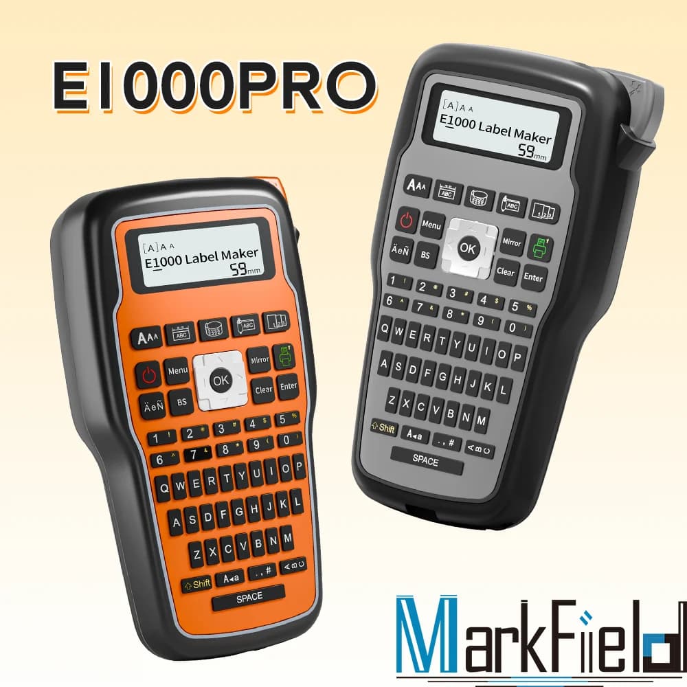Imprimante d'étiquettes portable E1000 PRO 203 dpi compatible avec Brother TZe231 HSE231 FX231, machine à étiquettes de 6 à 12 mm, étiqueteuse