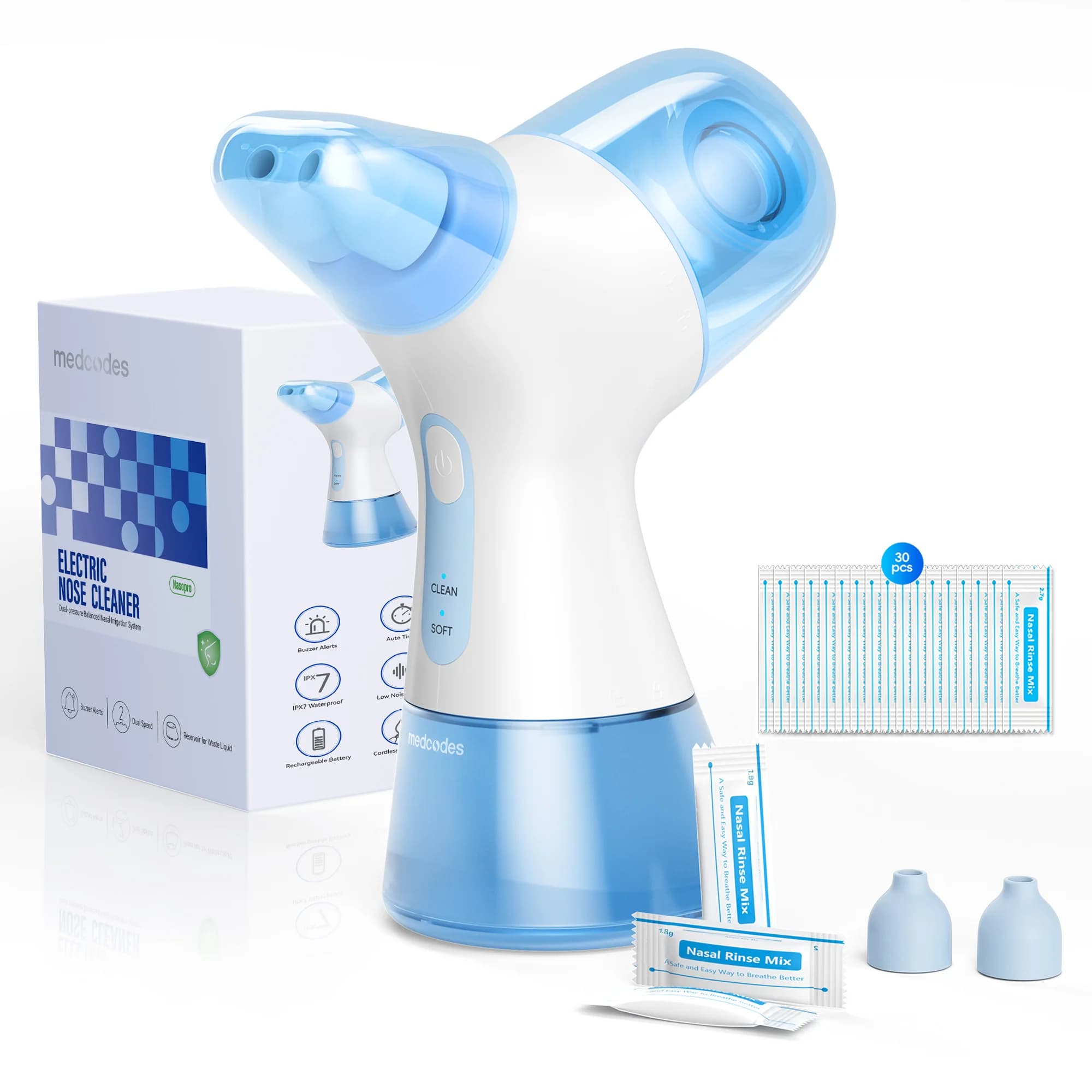 Système d'irrigation nasale, machine de lavage des sinus avec réservoir d'eau et réservoir de récupération des déchets - Nettoyeur nasal pour