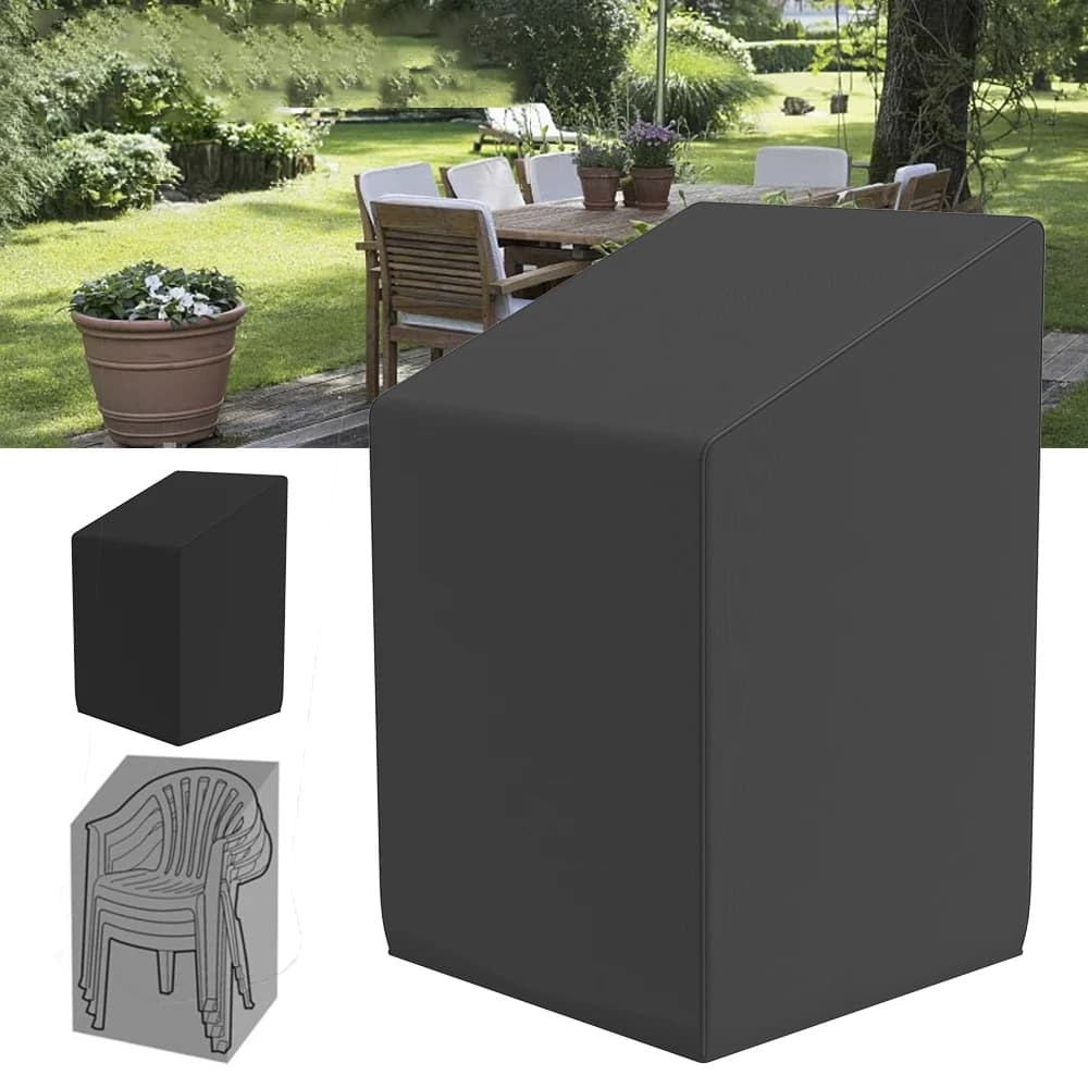 Housse anti-poussière pour chaise de Patio empilée, housse de protection pour meubles de Patio de jardin extérieur, imperméable, anti-poussière,