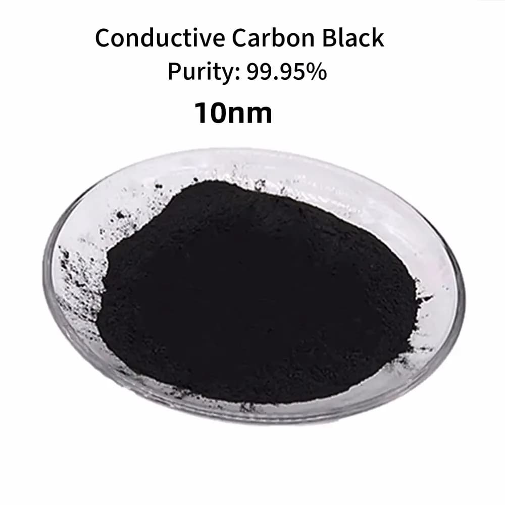 Poudre de nano carbone noire conductrice de haute pureté, nanoparticles C superfins 10 nm, 99,95 %
