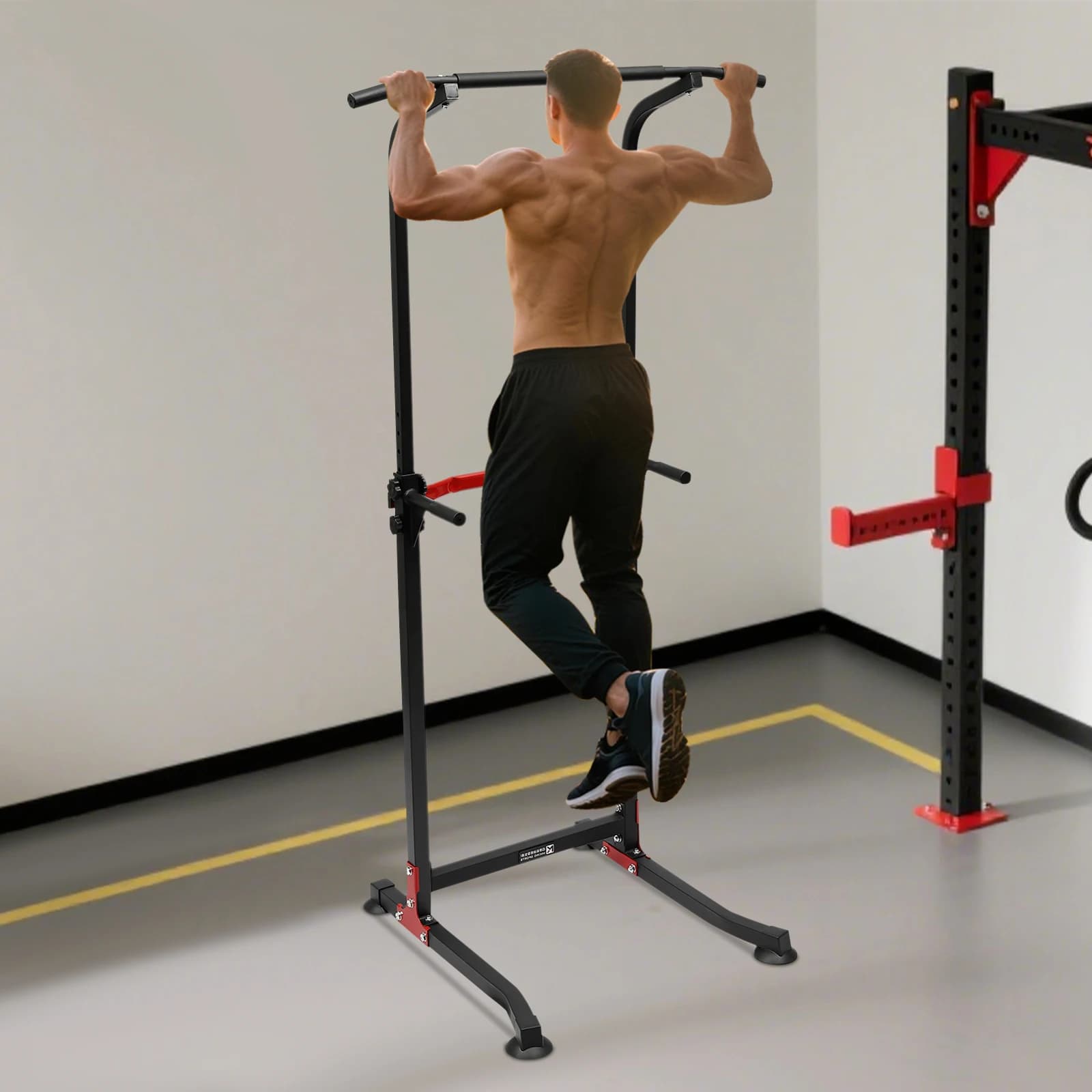 Dispositif de traction multifonctionnel, barre de traction intérieure, hauteur réglable 165-210cm, équipement d'entraînement physique pour salle