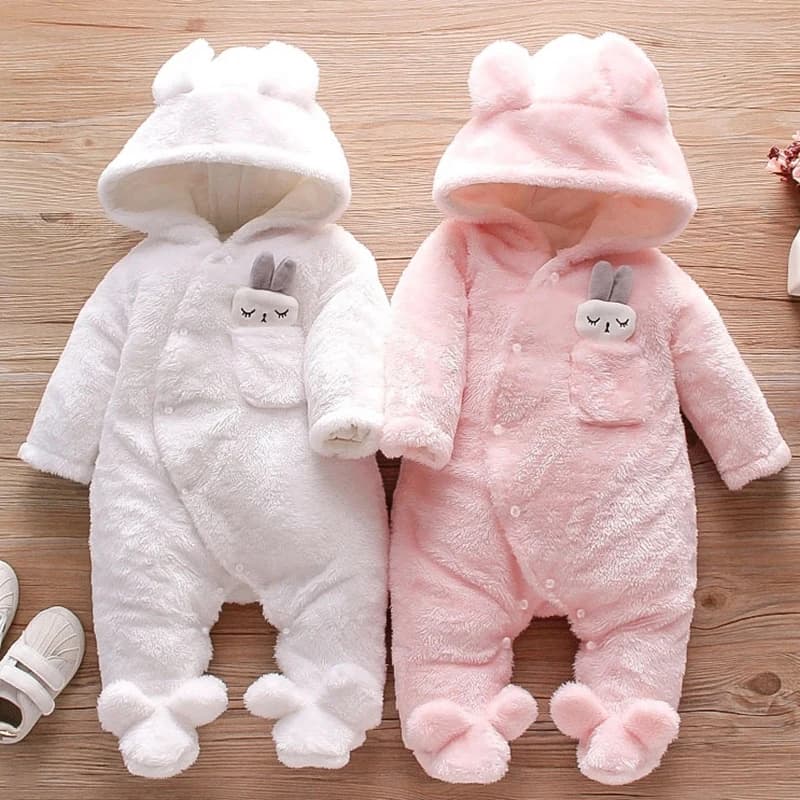 Vêtements d'escalade en peluche pour bébé de 0 à 2 ans, chauds et épais, en coton, avec chien et lapin, dessin animé, nouvelle collection