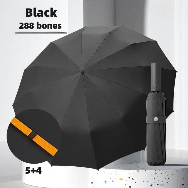 Parapluie de pluie pliant automatique coupe-vent anti-tempête pour hommes, grand os 288 renforcé fort, Parasol soleil UV UPF50 +