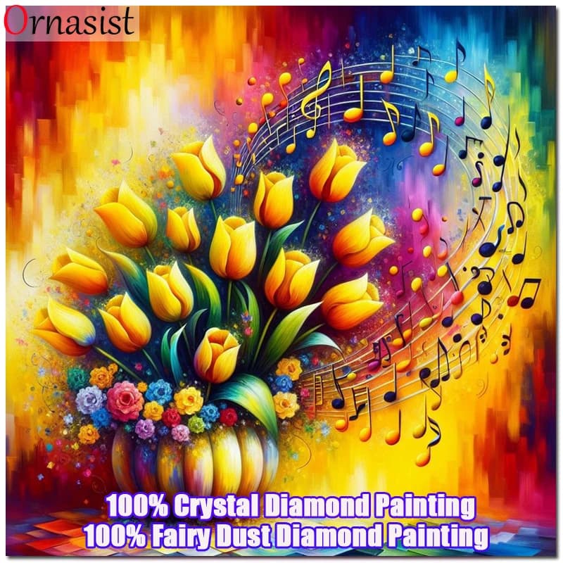 Note de musique 5D fée poussière perceuse diamant broderie Kit Microphone bricolage strass photo plein cristal mosaïque peinture décor à la