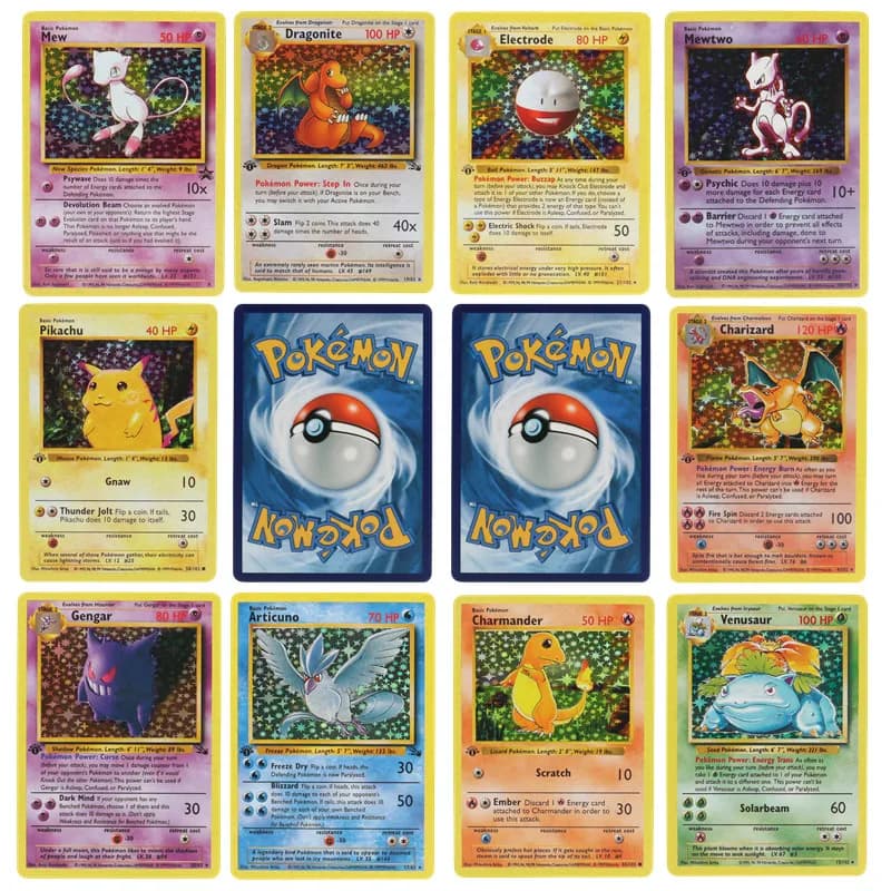 151 pièces 1996 première génération carte Pokémon Charizard Pikachu Mewtwo Blastoise carte de collecte jouets version anglaise version française