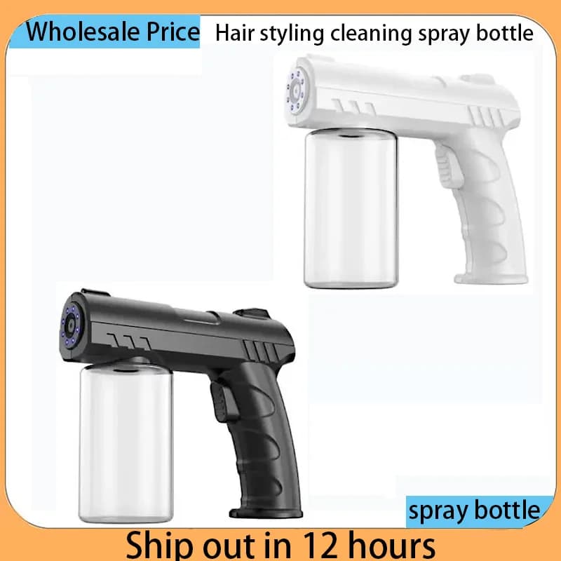 Bouteille de pulvérisation de barbier de 280ml, USB, Nano lumière bleue, vaporisateur de vapeur, bouteille d'arrosage pour maison de jardin, nouveau