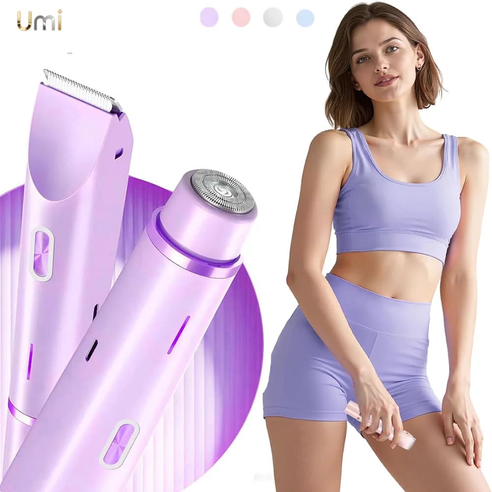 Rasoirs électriques pour femmes 2 en 1 rasoir électrique pour tondeuse pubienne IPX7 étanche utilisation humide et sèche rasoir bikini pour le