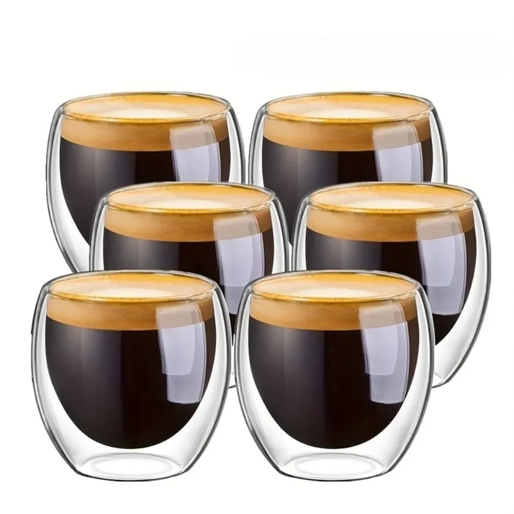 Tasses à expresso en verre transparent isolées à double paroi, 80/250/450ml, parfaites pour le thé, le café, le lait, le restaurant