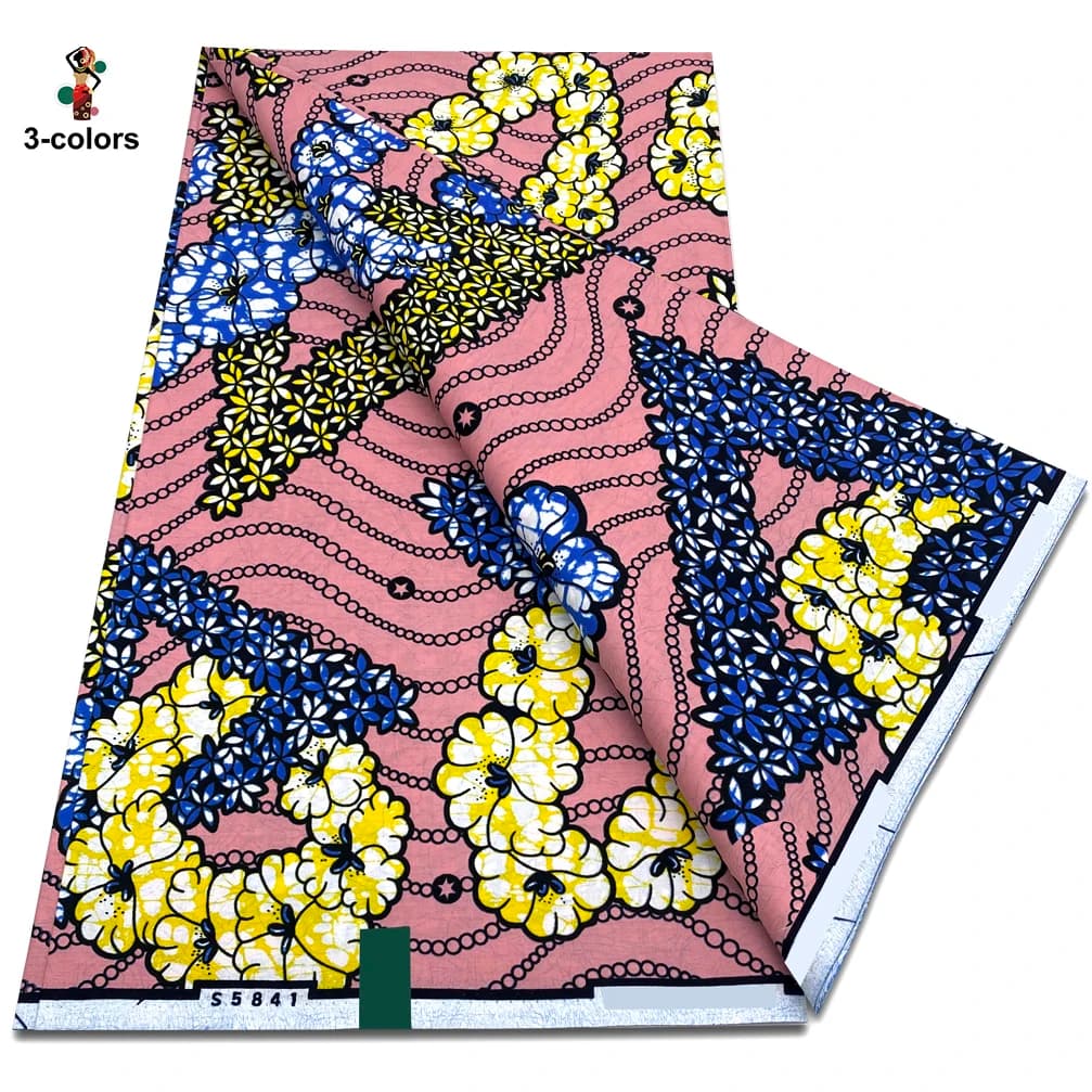 Tissu pagne africain en coton 100% de qualité supérieure, nouveau, doux, tendance, rose, imprimés africains, vente en gros