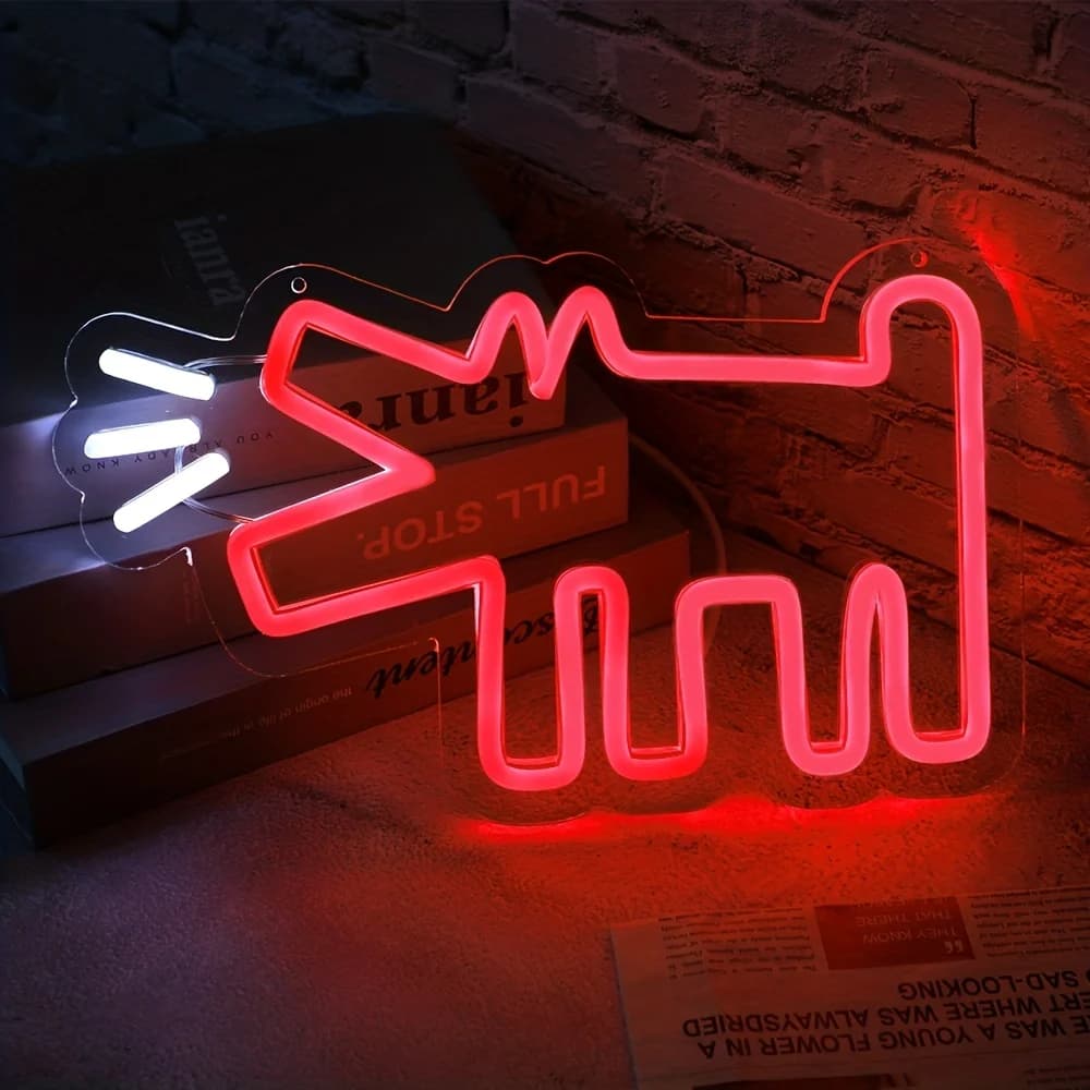 Signe Néon LED pour Chiot Aboyant, Décoration d'Animalerie avec Lumière, Cadeau Personnalisé pour Animal de Compagnie, Décoration Murale de
