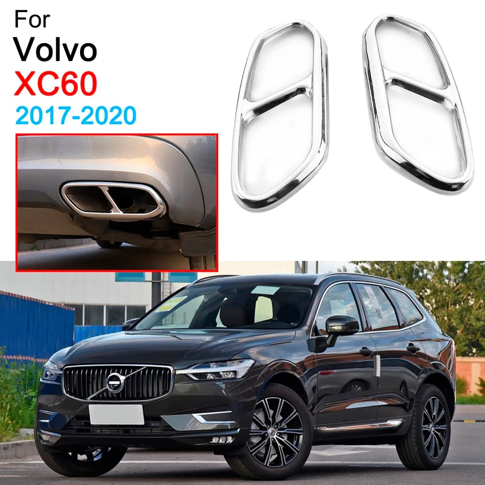 Couvercle de garniture de pointe de silencieux d'échappement arrière double, accessoires pour Volvo XC60 2017 2018 2019 2020