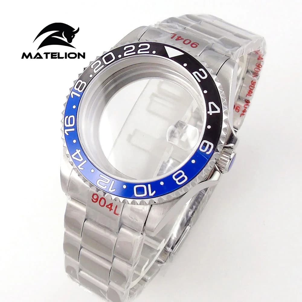 Matelion 20ATM plongée 40mm sous-boîtier adapté NH35 NH34 GMT ETA 2824 PT5000 boîtier de montre Bracelet en acier saphir 120 clics boucle
