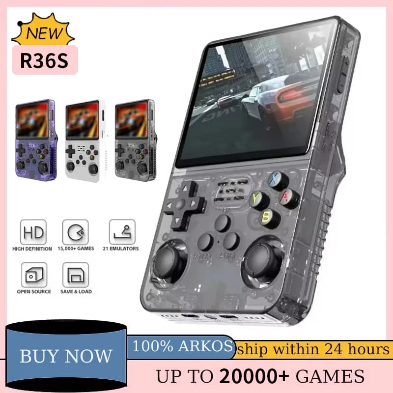 Console de jeu Portable rétro R36S, système Arkos Original, écran IPS de 3.5 pouces, lecteur vidéo de poche Portable, 64 go 128 go, cadeau pour