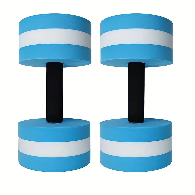 Haltères Aqua Fitness 2 pièces, haltères en mousse EVA pour l'aquagym, matériau PE universel, poids d'eau bleu pour l'exercice en piscine