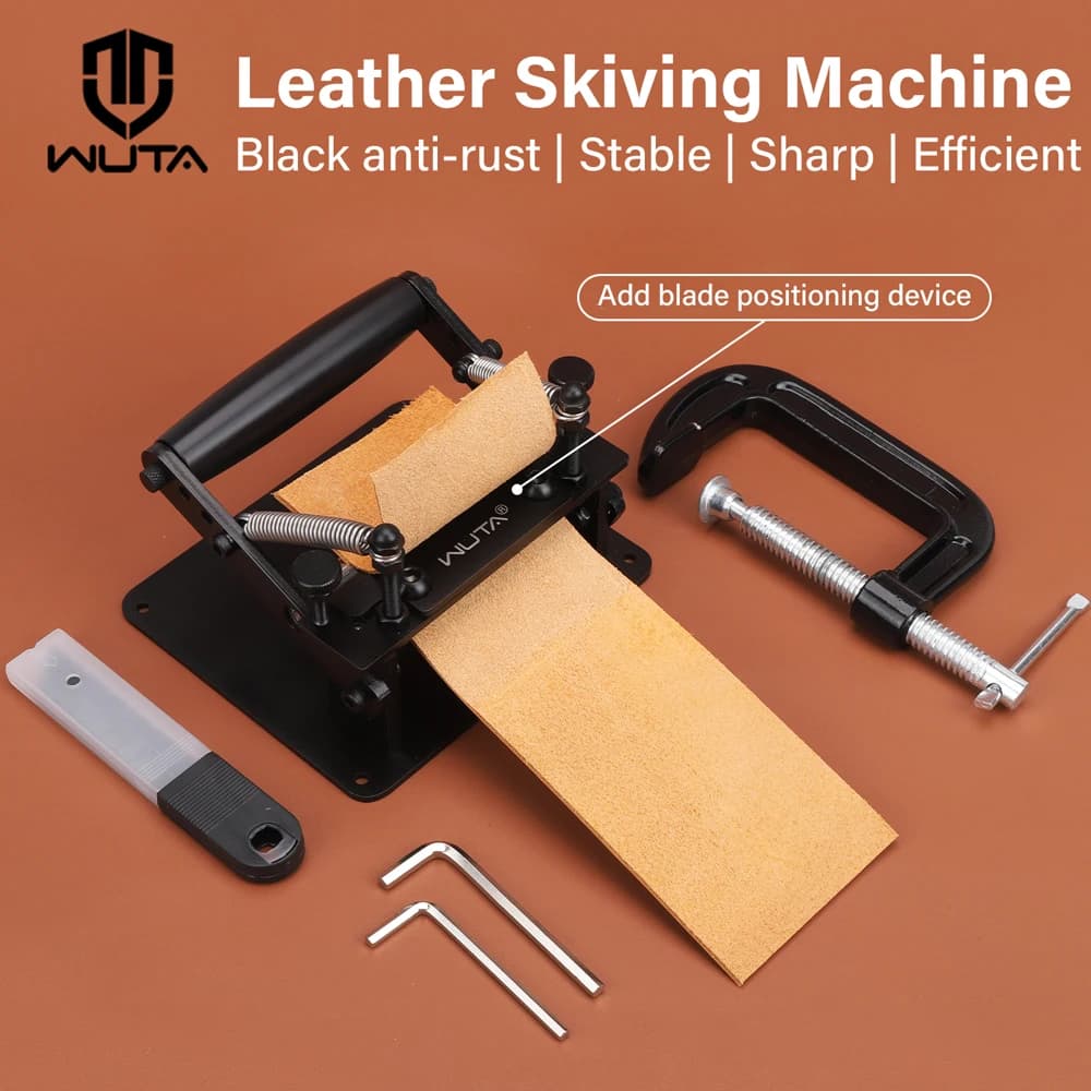 WUTA Machine à découper le cuir manuelle bande ceinture amincissement Skiver séparateur peau de vache Machine à éplucher le bricolage sangle