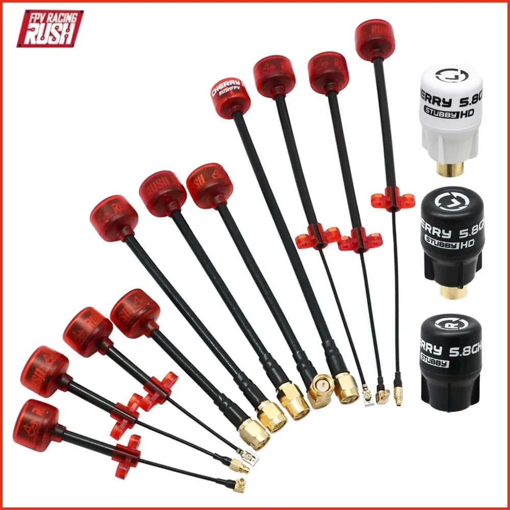 Antenne FPV Rush Cherry 5.8G 1.2dBi LHCP/RHCP SMA MMCX UFL longue portée, antenne FPV Cherry STUBBY pour drone de course