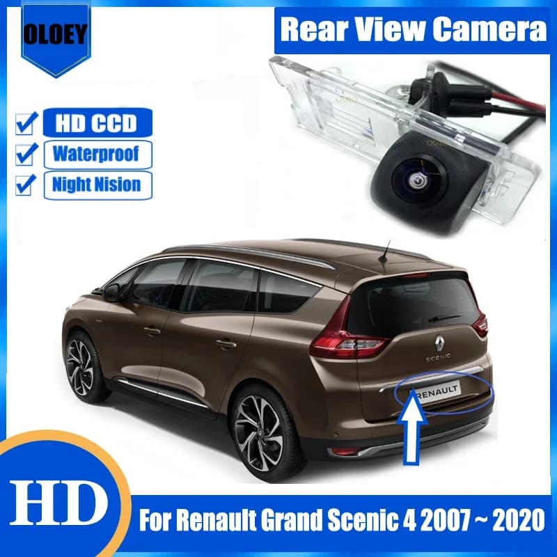 Caméra arrière HD pour Renault Grand Scenic 4 2007 ~ 2020, vision nocturne / caméra de recul étanche pour stationnement