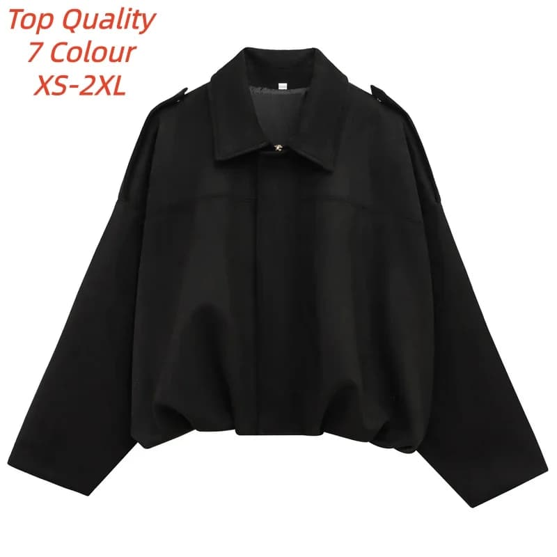 Nouvelle Veste Bomber Femme 2026 en Daim à Col Revers et Manches Longues avec Fermeture Éclair, Style Cropped High Street, Veste de Course, Manteau