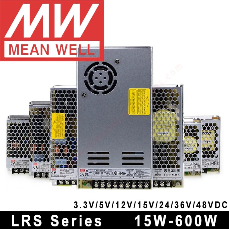 Mean Well 5V 12V 15V 24V 36V 48V Meanwell LRS-50/75/100/150/200/350/450/600 série alimentation à découpage à sortie unique