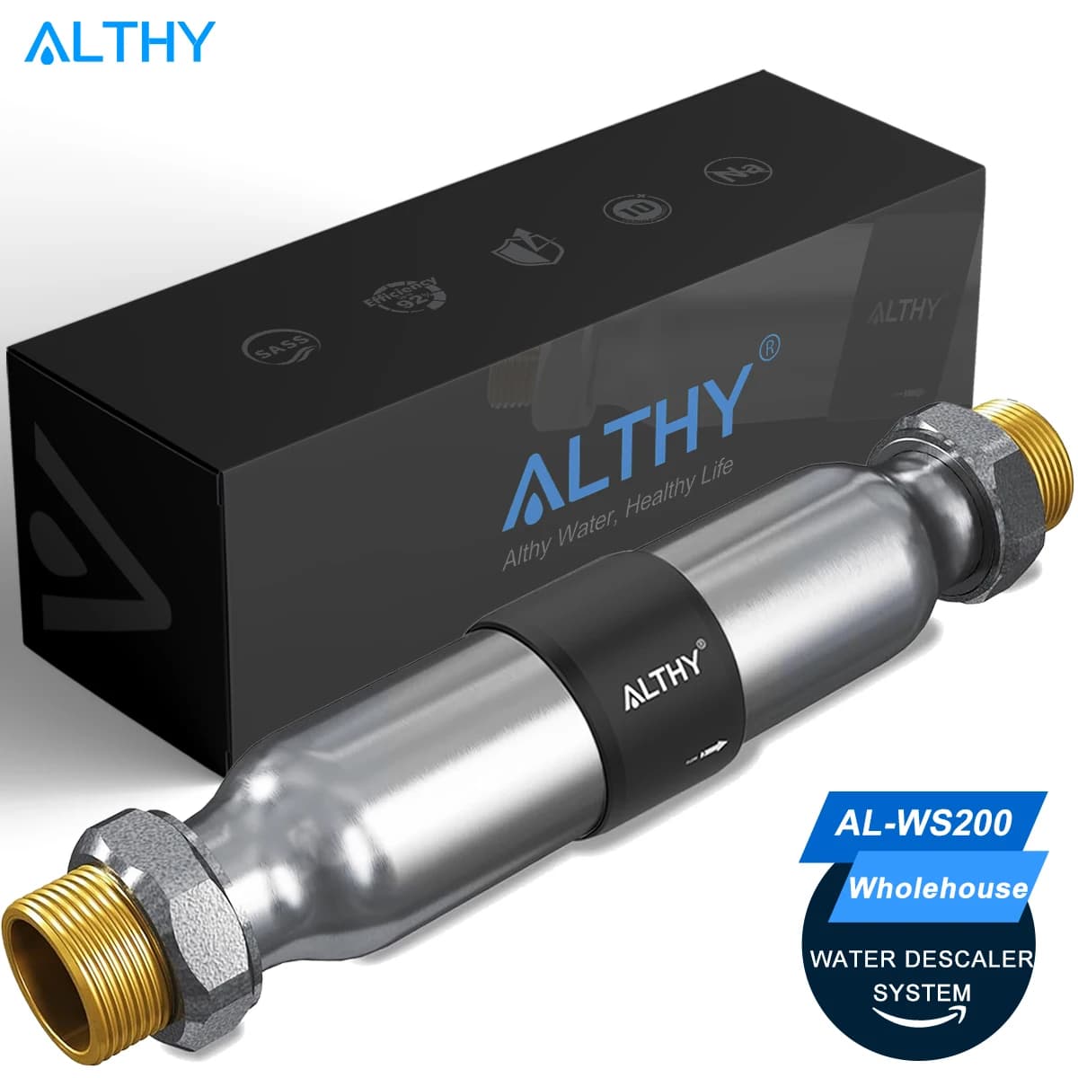 ALTHY AL-WS200 détartrant d'eau pour toute la maison, système d'adoucisseur d'inhibition, grand débit, Anti-calcaire, Corrosion et eau dure
