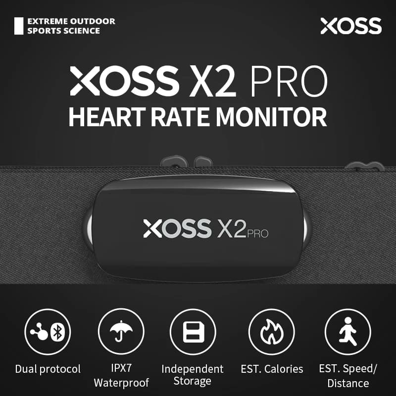 XOSS X2 Pro capteur de fréquence cardiaque enregistrement indépendant sangle pectorale moniteur HRM Bluetooth ANT + santé Fitness capteur de vélo